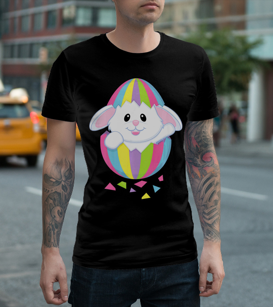 Easter Bunny Funny Happy Easter Rainbow Egg T-Shirt