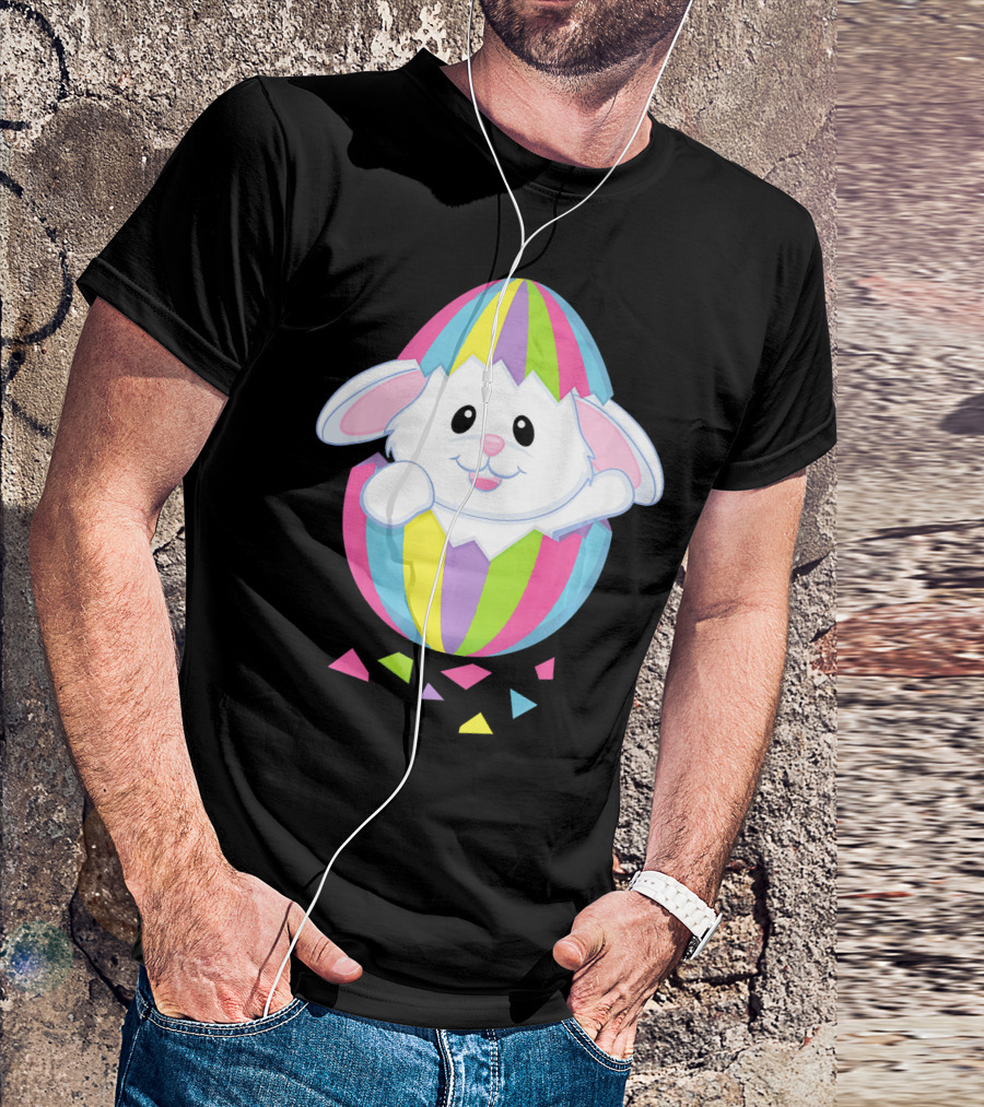 Easter Bunny Funny Happy Easter Rainbow Egg T-Shirt