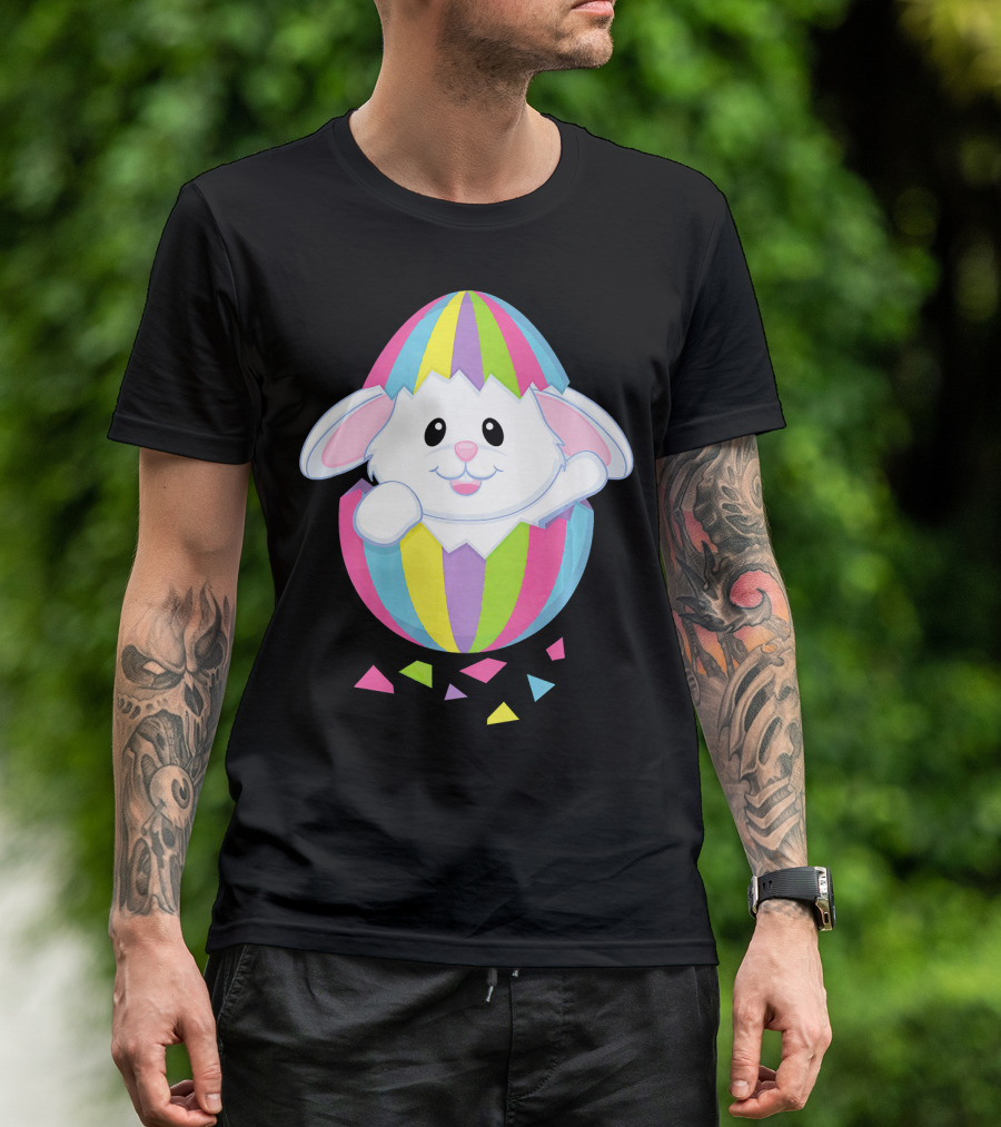 Easter Bunny Funny Happy Easter Rainbow Egg T-Shirt