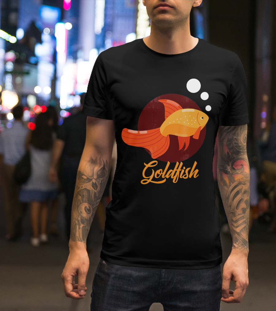 Goldfish Lovers Bubble Circle T-Shirt