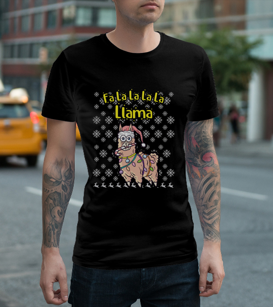 Fa La La Llama Fleece Navidad Feliz Llamadad T-Shirt