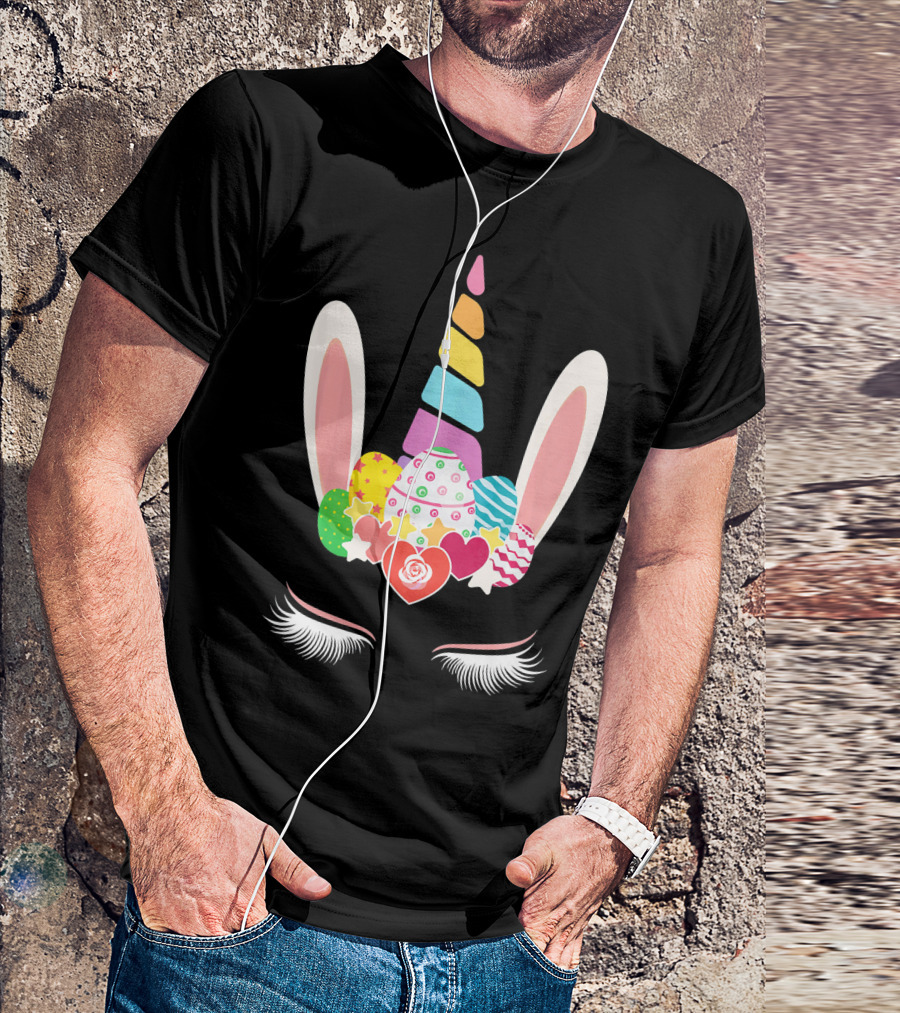 Easter Unicorn Bunny Candy Heart Eggs Bunnicorn T-Shirt