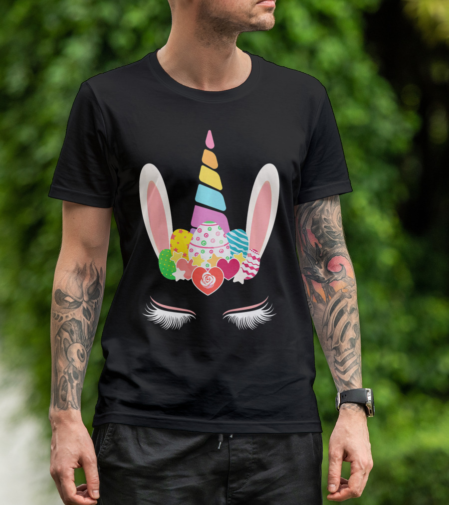 Easter Unicorn Bunny Candy Heart Eggs Bunnicorn T-Shirt