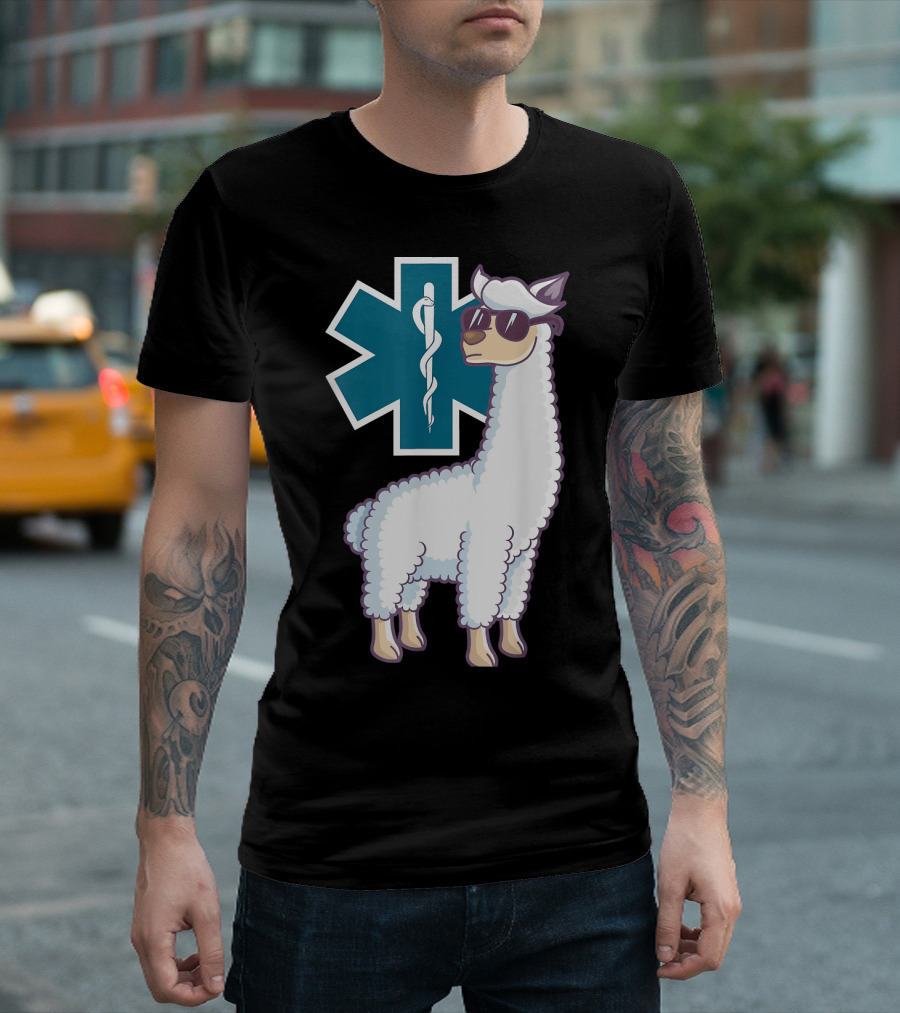 Funny EMT Trauma Llama EMS Paramedics Emergency T-Shirt