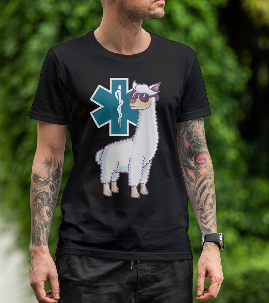 Funny EMT Trauma Llama EMS Paramedics Emergency T-Shirt
