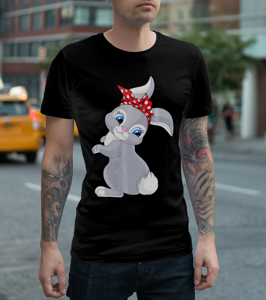 Funny Bunny Mom with Red Bandana Mothers T-Shirt