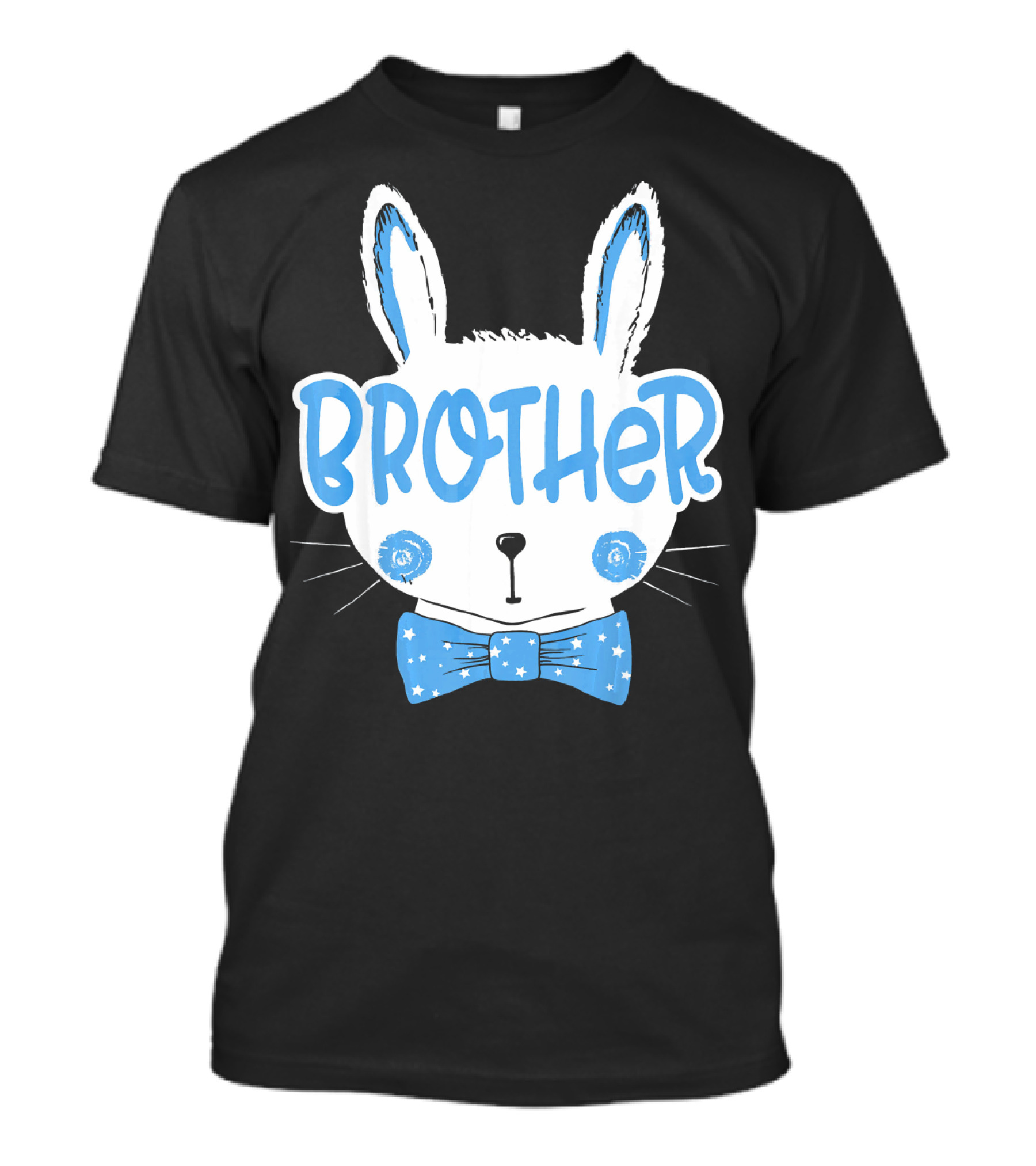 Easter Bunny Brother Blue Star Bowtie T-Shirt