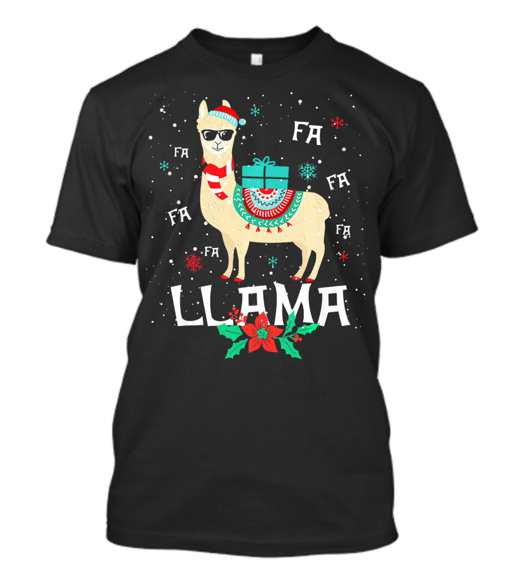 Fa La La Llama Christmas Cute Alpaca Holiday Fun T-Shirt