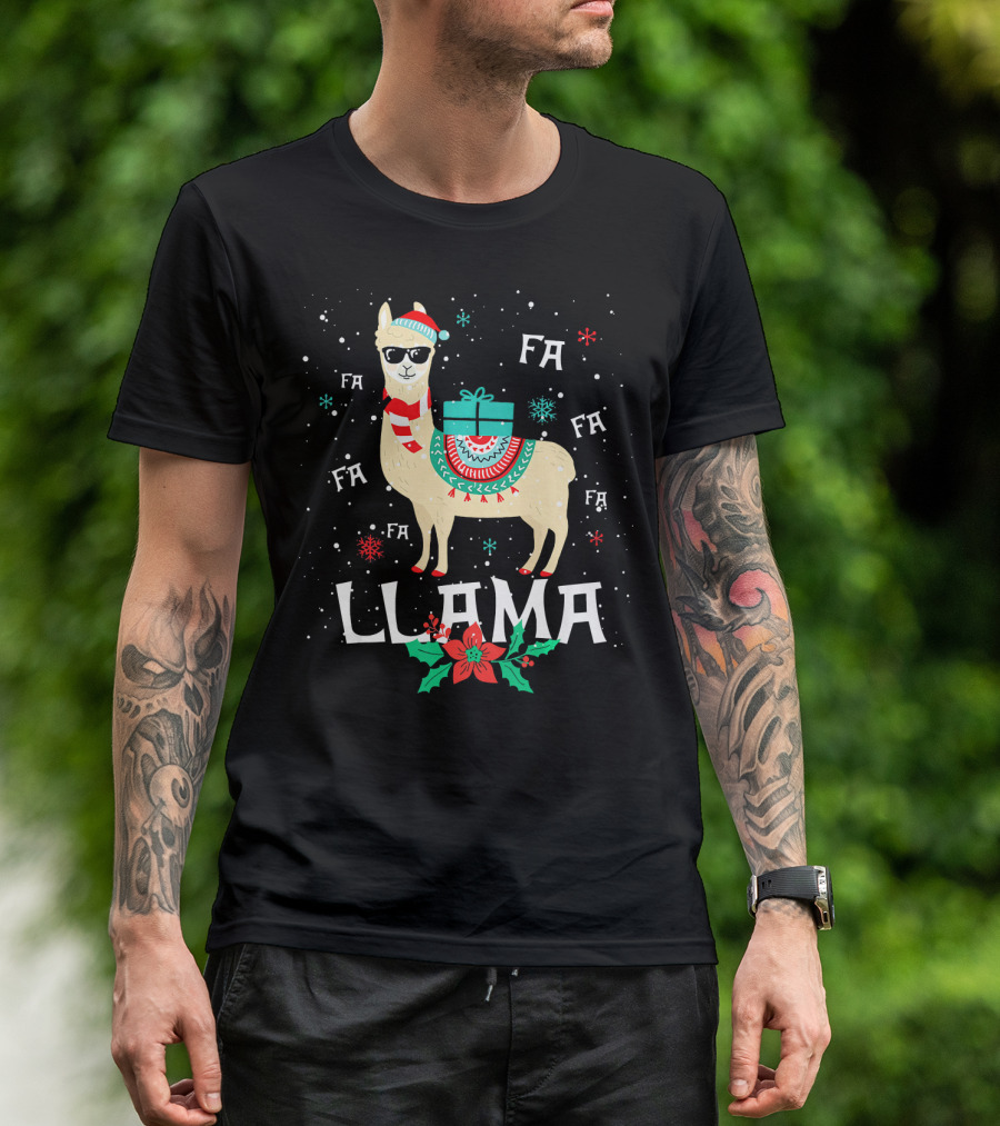 Fa La La Llama Christmas Cute Alpaca Holiday Fun T-Shirt