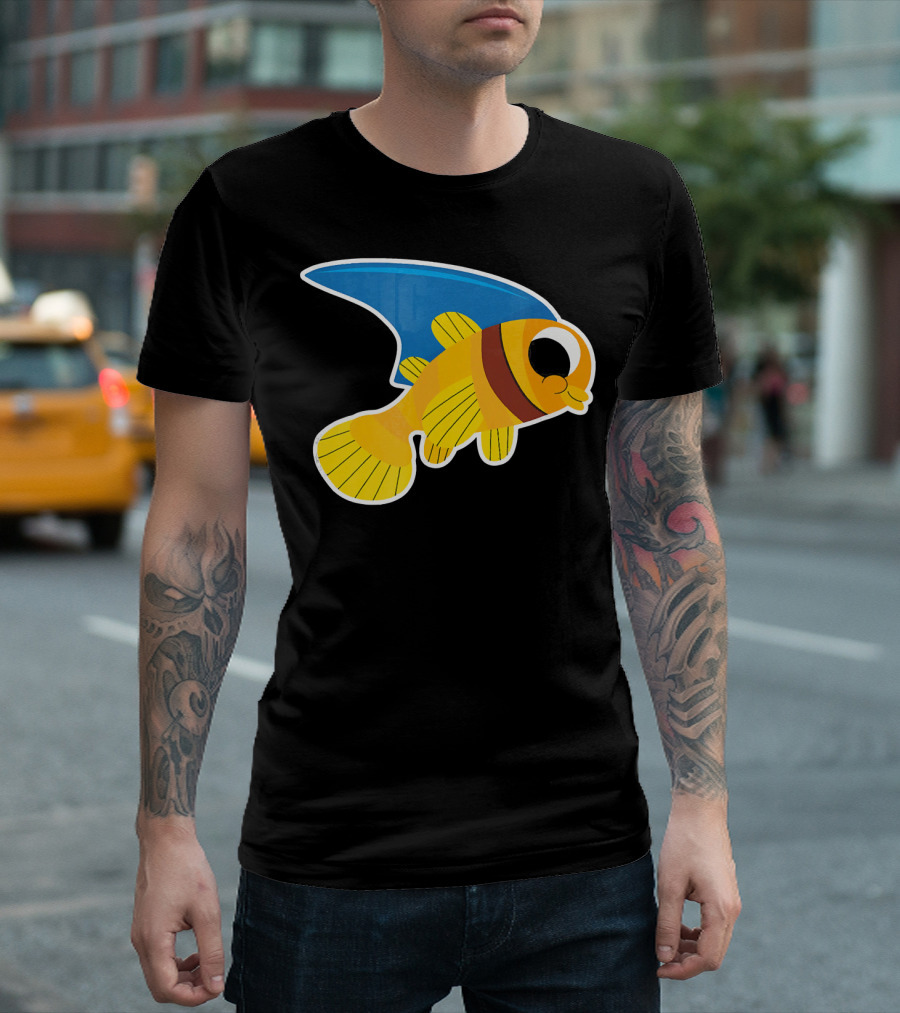 Goldfish Wearing Shark Fin Humorous Pet T-Shirt
