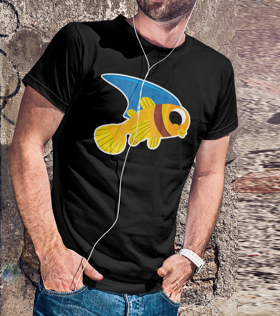 Goldfish Wearing Shark Fin Humorous Pet T-Shirt