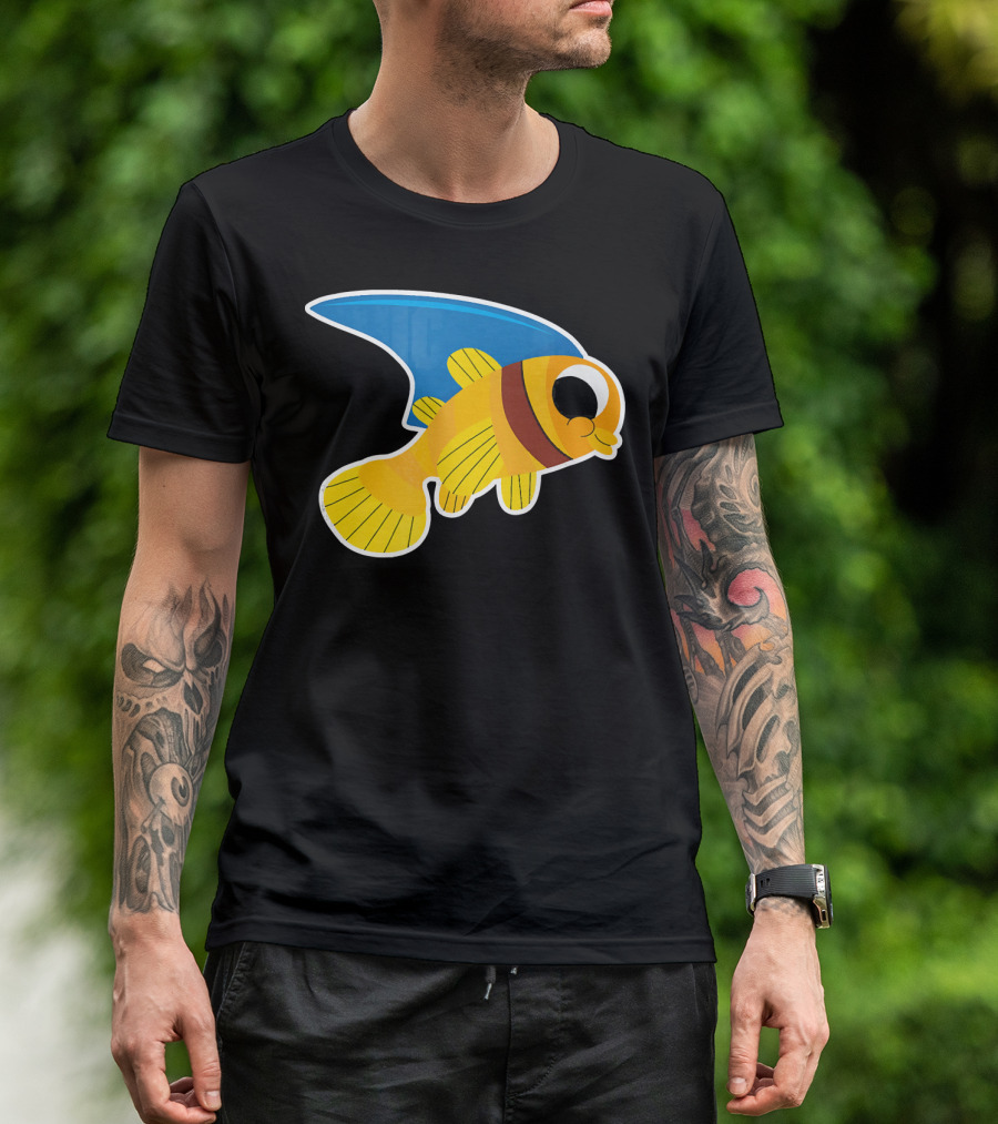 Goldfish Wearing Shark Fin Humorous Pet T-Shirt