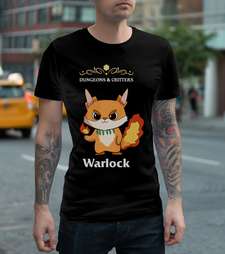 Dungeons and Critters Fox Warlock T-Shirt