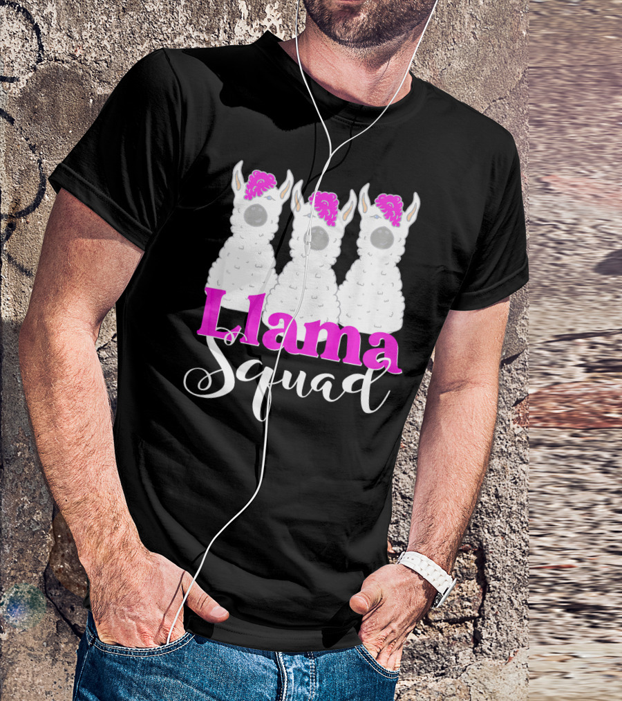 Llama Squad Funny Alpaca Trio T-Shirt