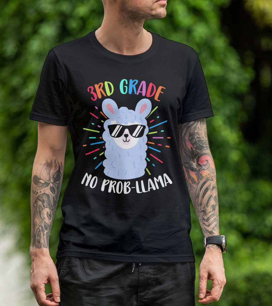 3rd Grade No Prob-Llama Funny First Day Of School Alpaca T-Shirt