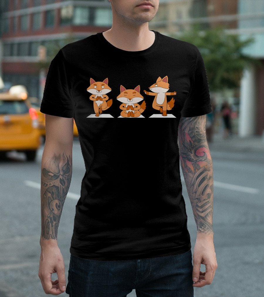 Fox Yoga Poses For Funny Animal Lovers T-Shirt