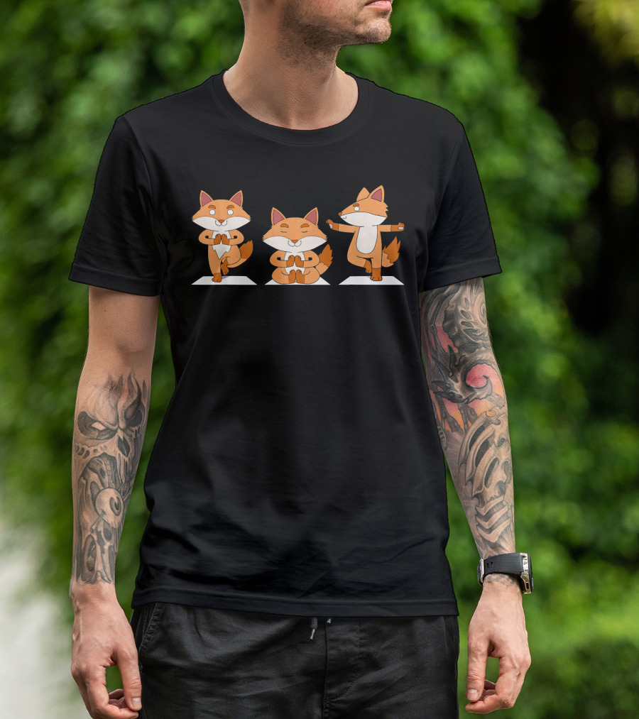Fox Yoga Poses For Funny Animal Lovers T-Shirt