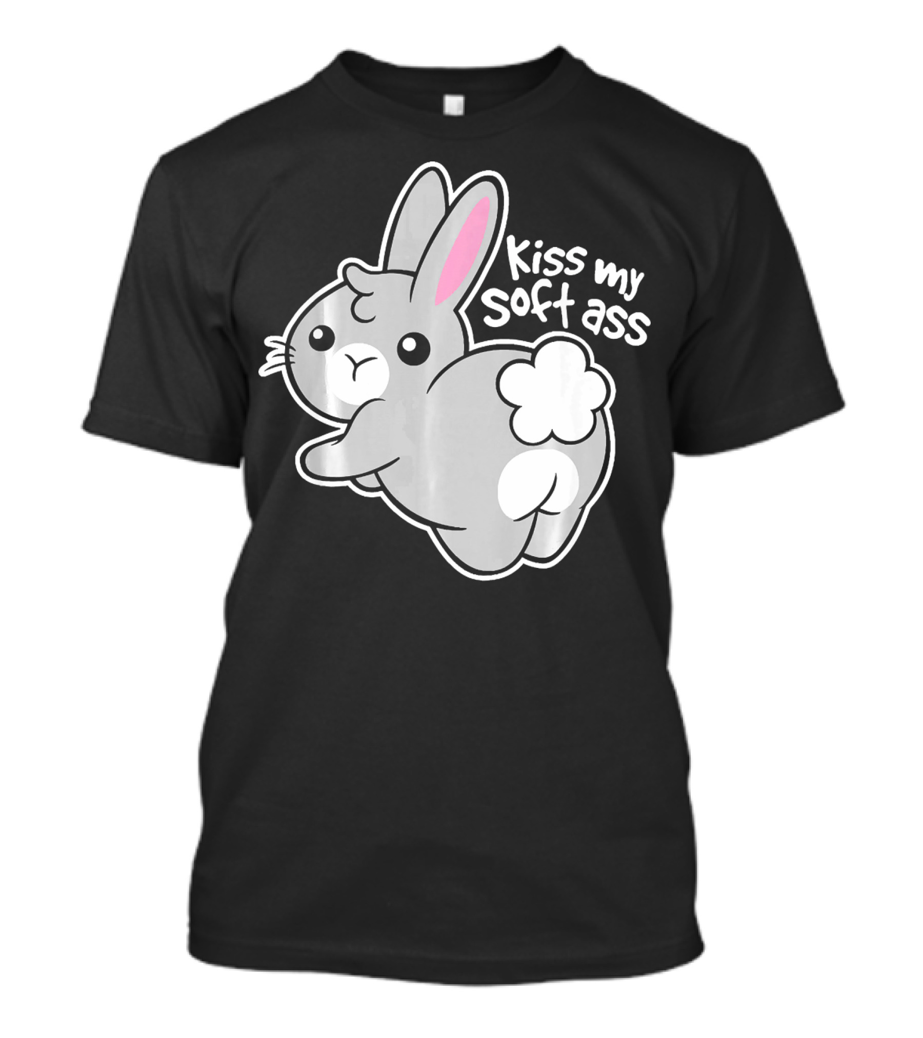 Funny Bunny Easter Day Kiss My Soft Ass Iconic Rabbit Humor T-Shirt