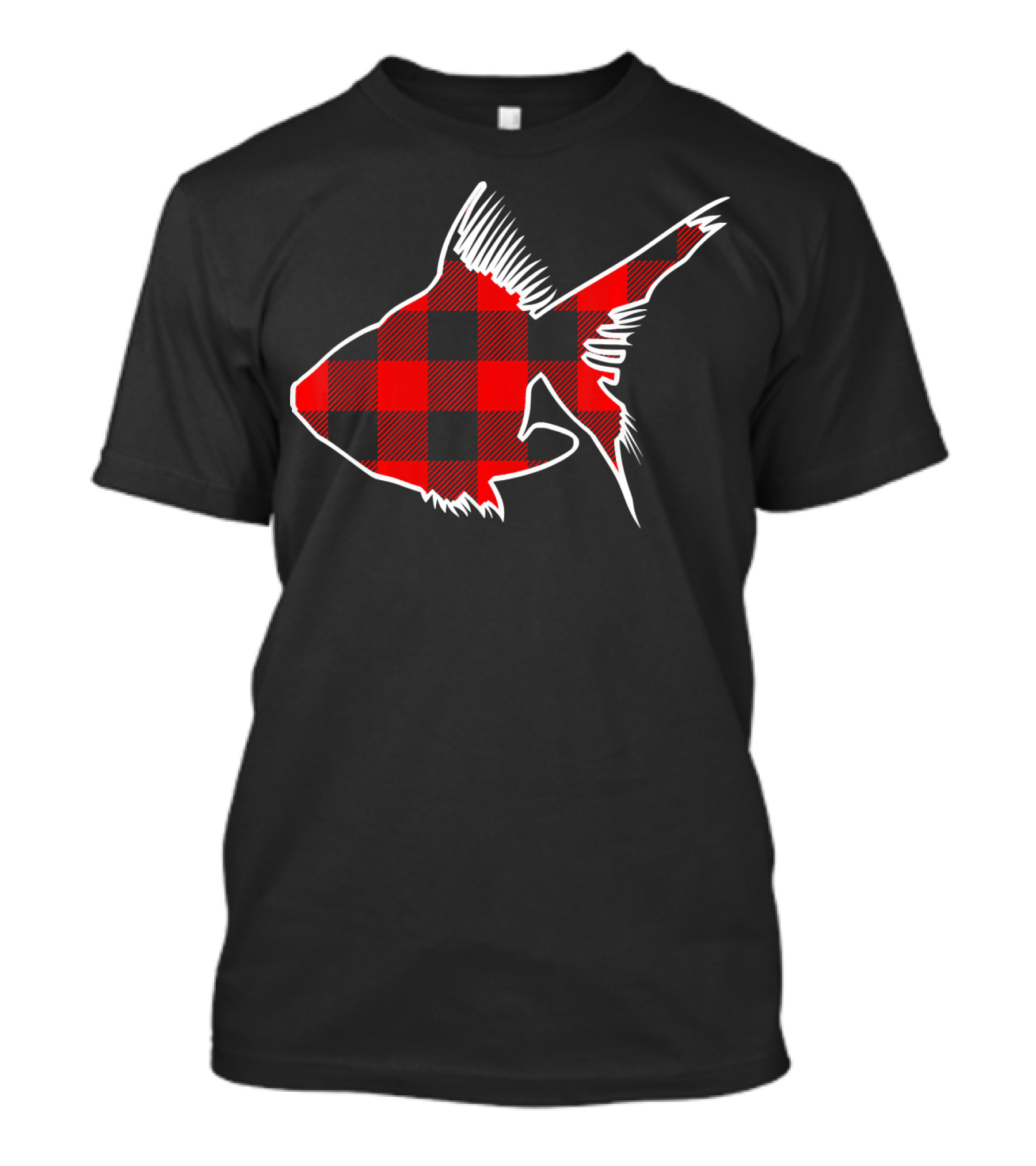 Goldfish Red Buffalo Plaid Animal Matchi Checkerboard Pattern Fish T-Shirt