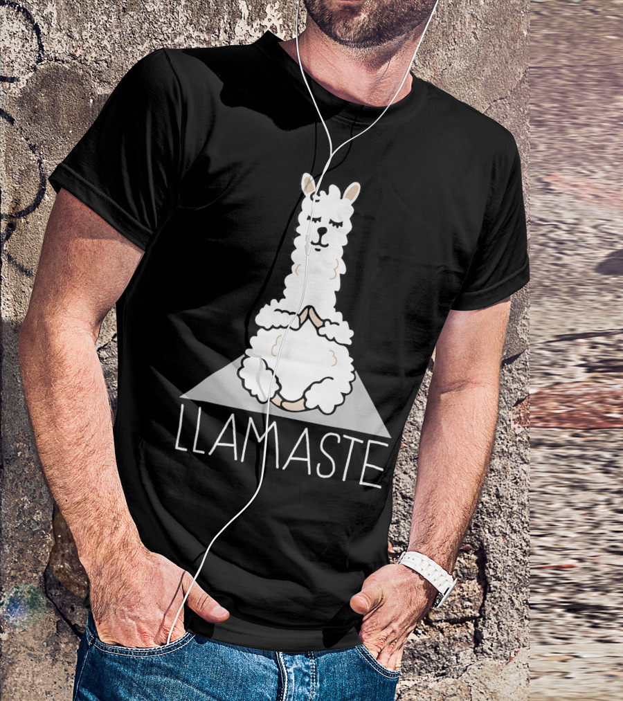 LLAMASTE Funny Yoga Namaste Llama T-Shirt