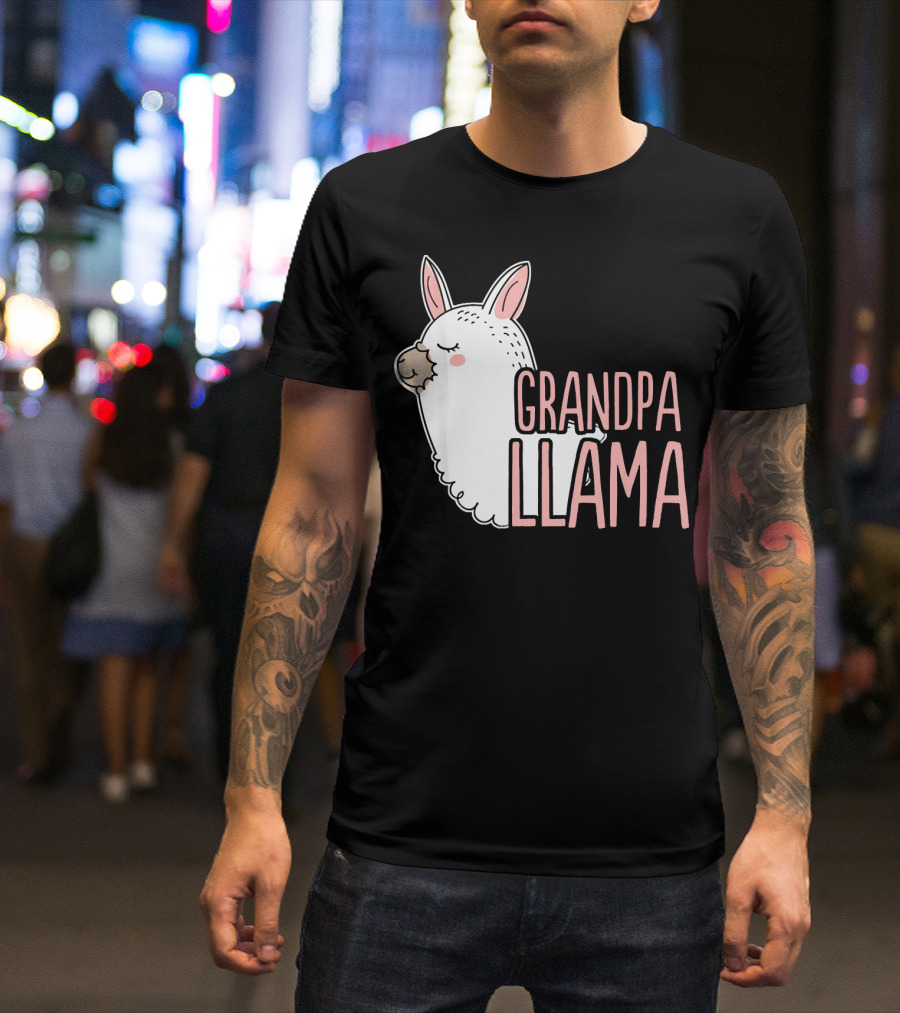 Grandpa Llama Funny Alpaca T-Shirt