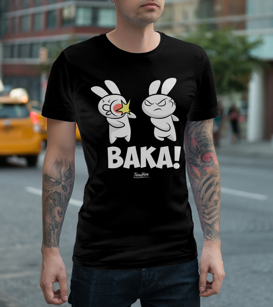 BAKA Funny Anime Japanese Rabbit TeesHive T-Shirt