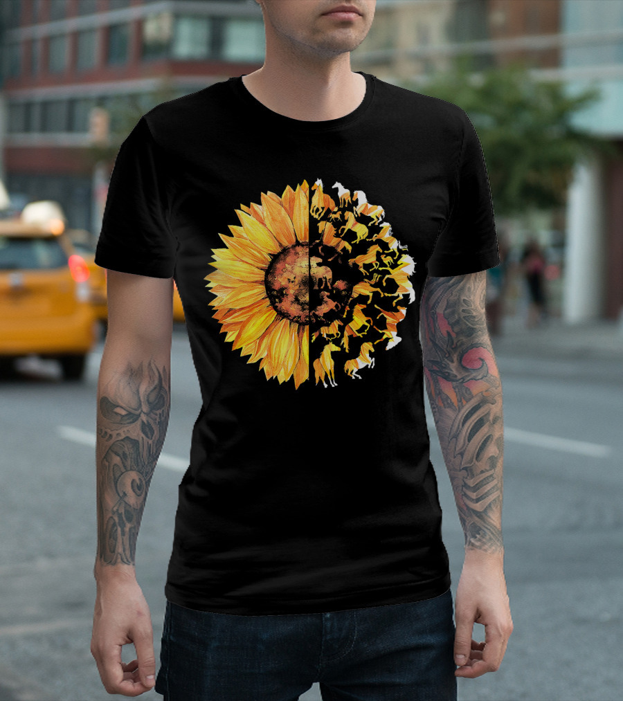 Horse Hippie Sunflower Horse T-Shirt
