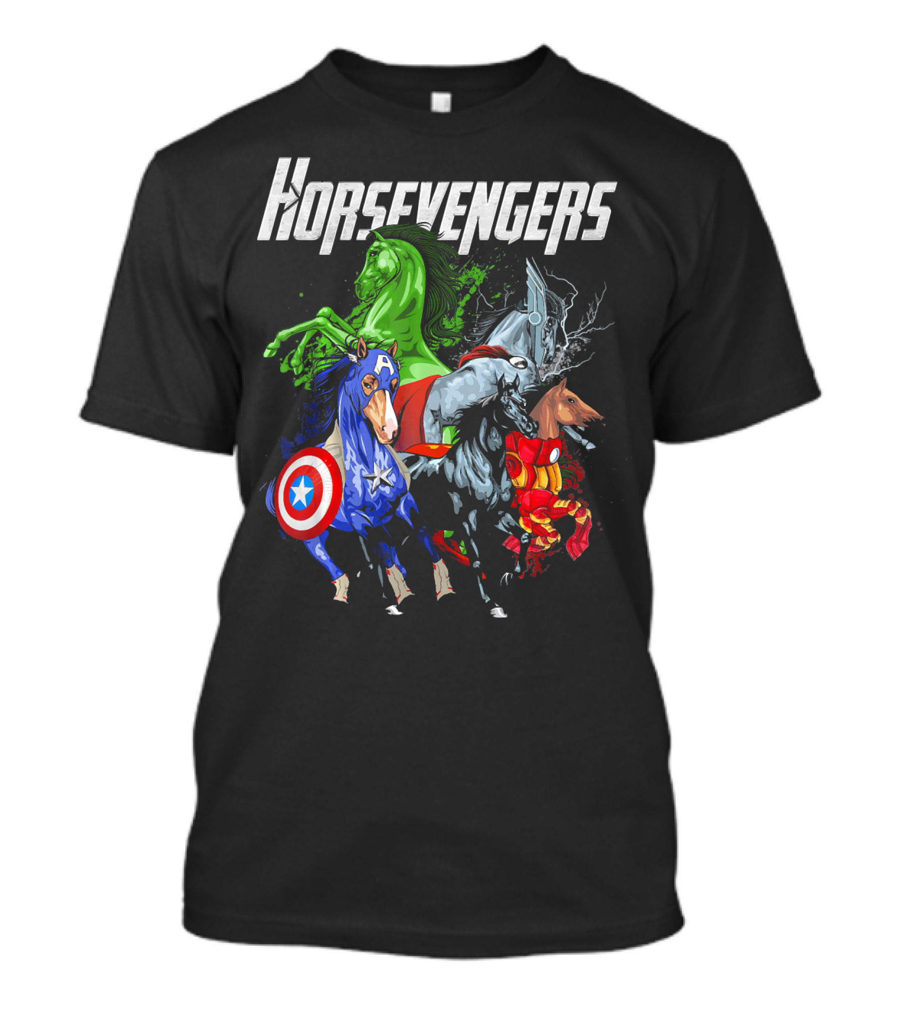 Horsevengers Funny Horse Hero Parody Mashup T-Shirt