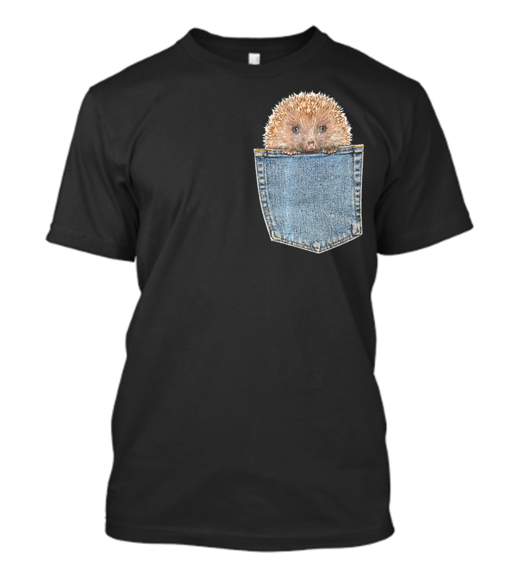 Hedgehog In Denim Pocket Baby Hedgehog Peeking T-Shirt