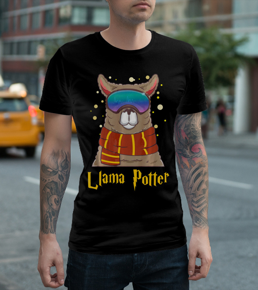 Llama Potter Funny Alpaca Visor Scarves T-Shirt