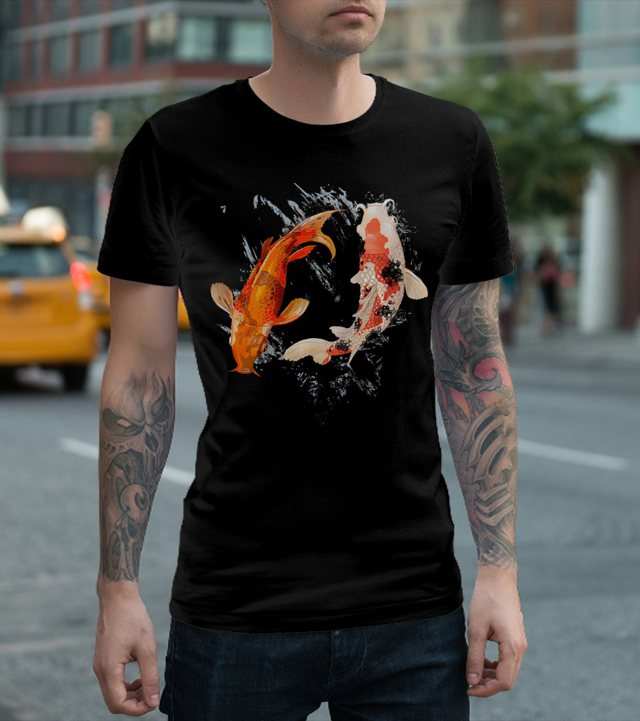 Japanese Koi Fish Carp Pond Artful Display T-Shirt