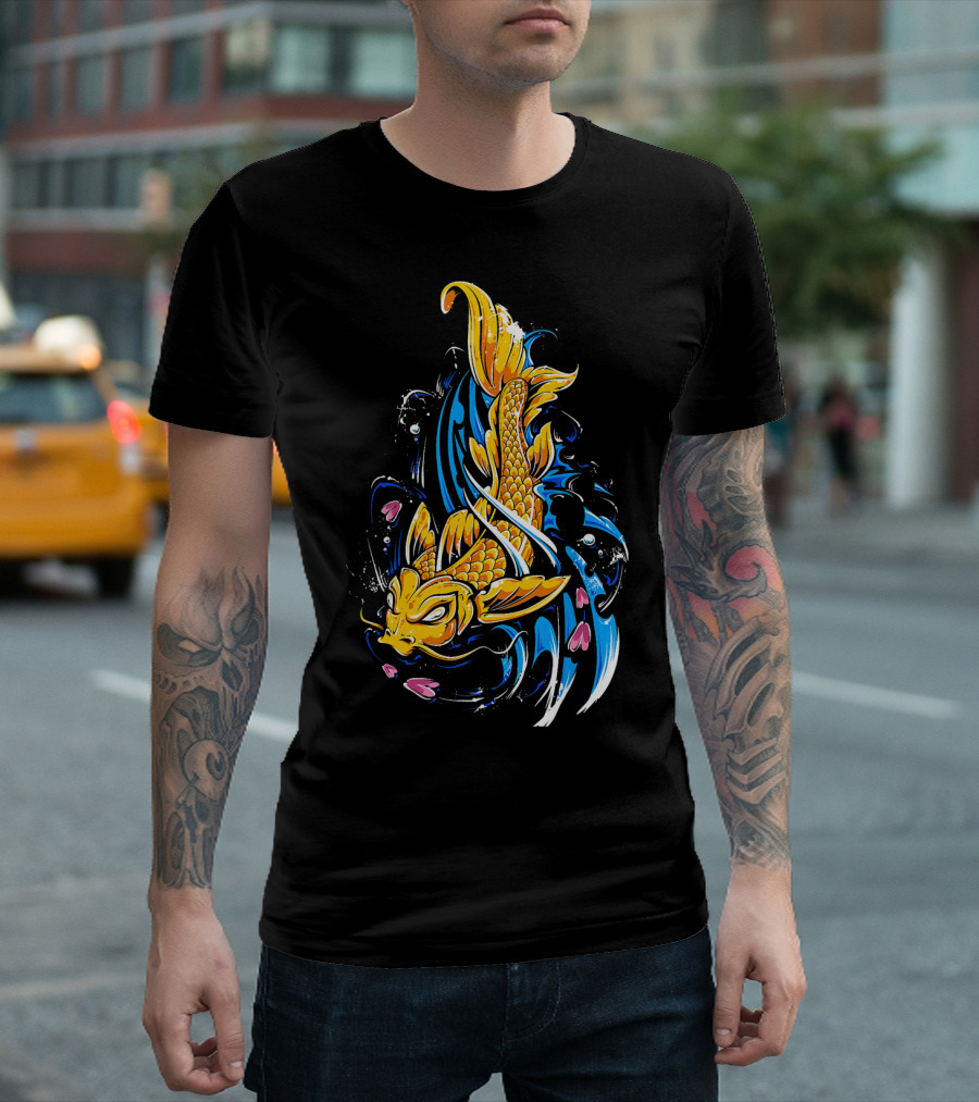 Koi Fish Japanese Ukiyoe Asian Fish T-Shirt