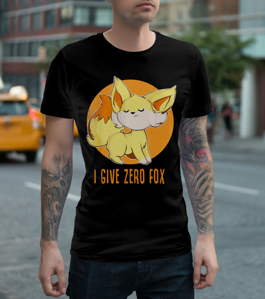 I Give Zero Fox Cute Yellow Cartoon Fox T-Shirt