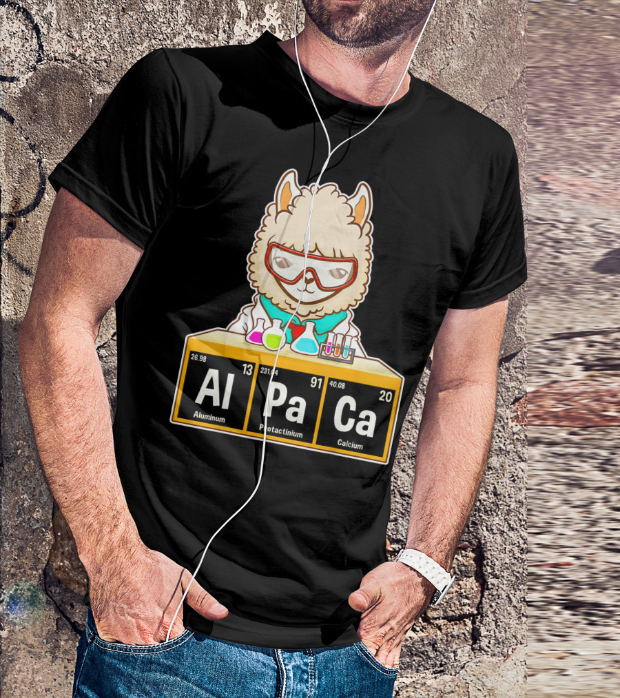 Love Llama Awesome Alpaca Aluminum Protactinium Calcium Periodic Table T-Shirt
