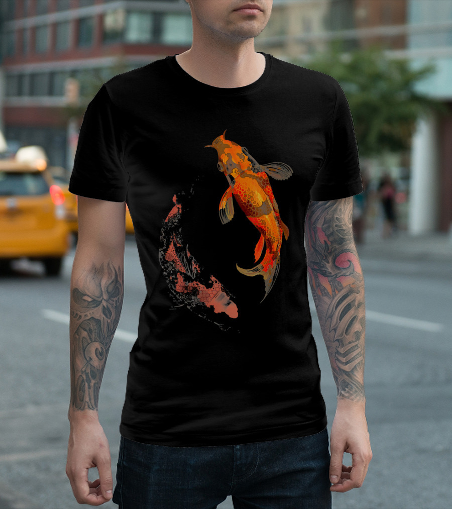 Koi Fish Japanese Koi Carp Yin Yang T-Shirt
