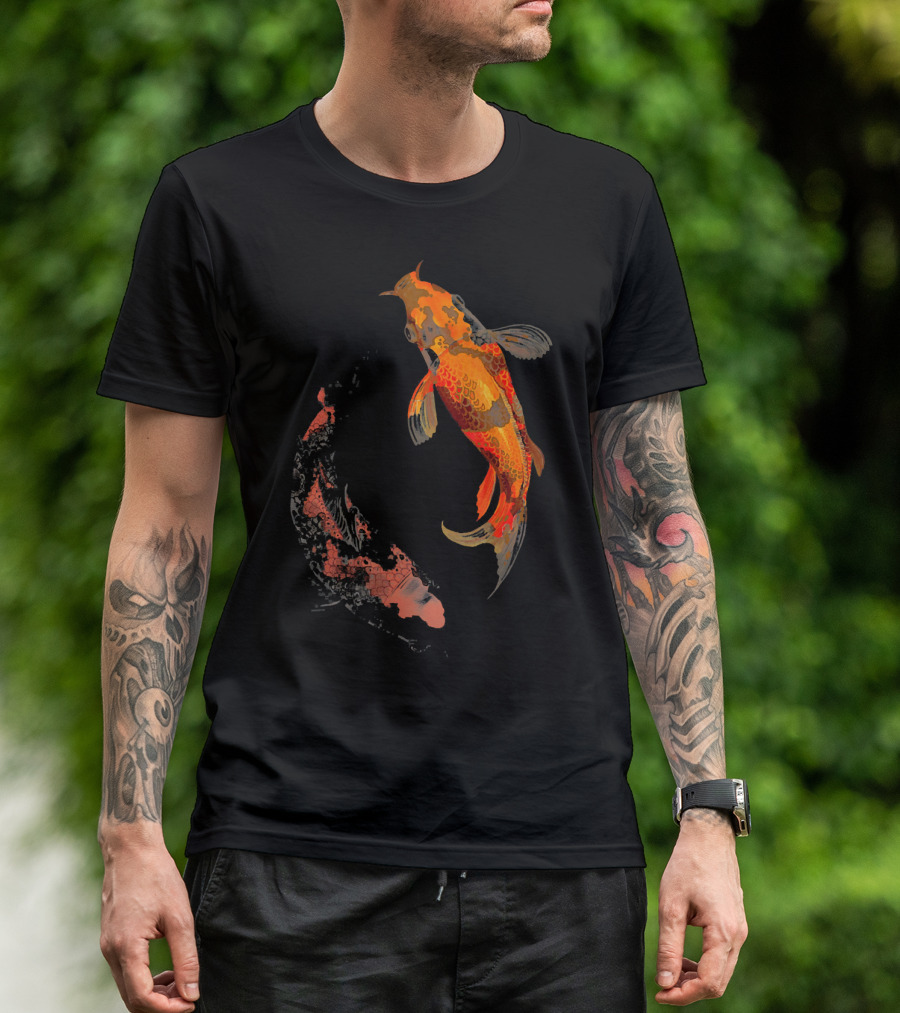 Koi Fish Japanese Koi Carp Yin Yang T-Shirt