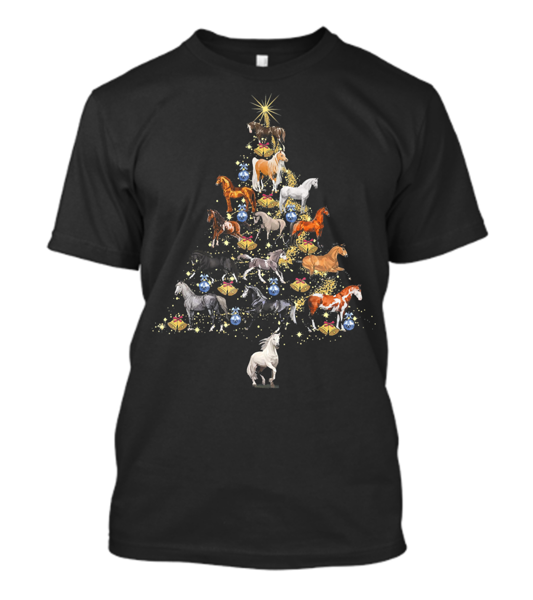 Horses Christmas Tree Horse Lover Festive Holiday T-Shirt