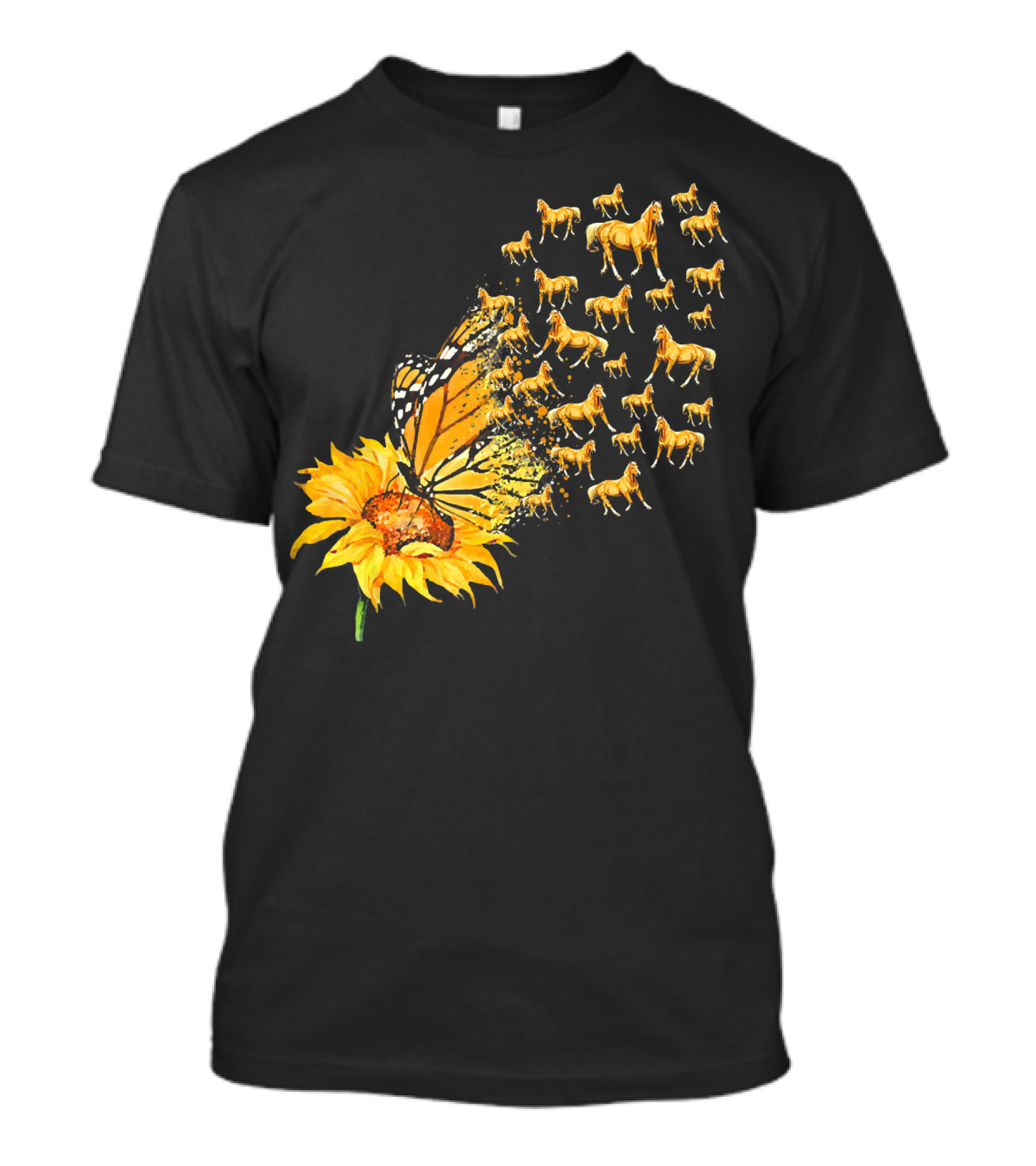 Sunflower Butterfly Horses You Are My Sunshine Horse Lovers T-Shirt