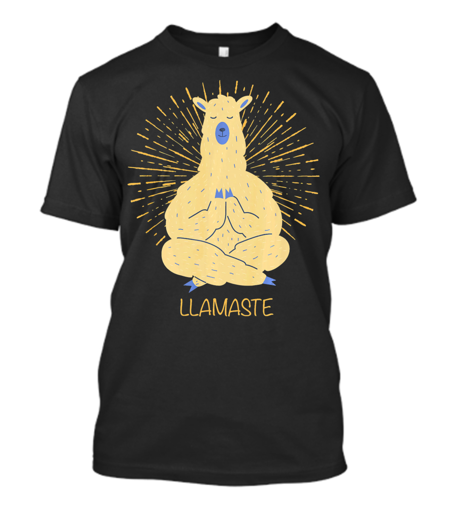 Llamaste Llama In Yoga Pose With Fun Pun Namaste Radiating Joy T-Shirt