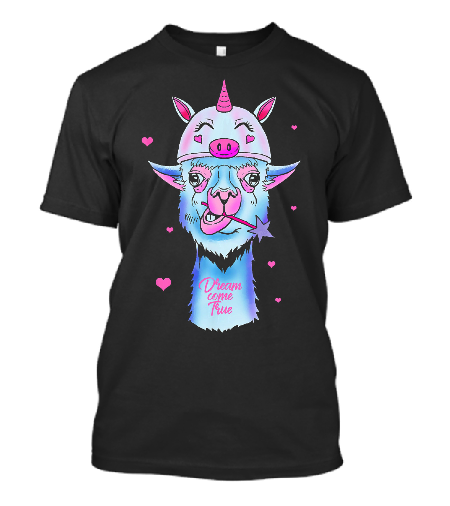 Dream Come True Llama Alpaca Unicorn Cool Funny Lama Ram T-Shirt