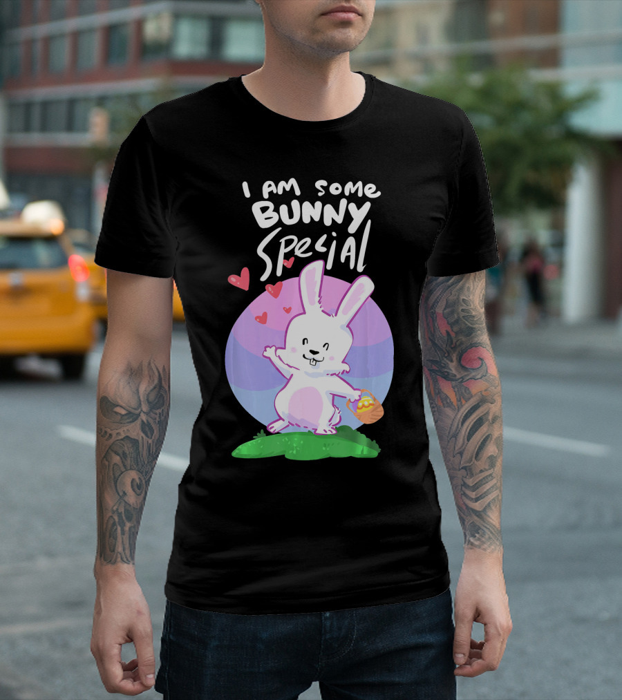 I Am Some Bunny Special Women Girl Easter Bunny Basket Hearts T-Shirt
