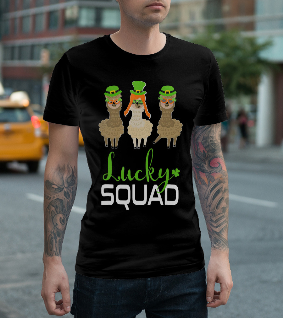 Lucky Squad Llama St Patricks Day Matchi T-Shirt