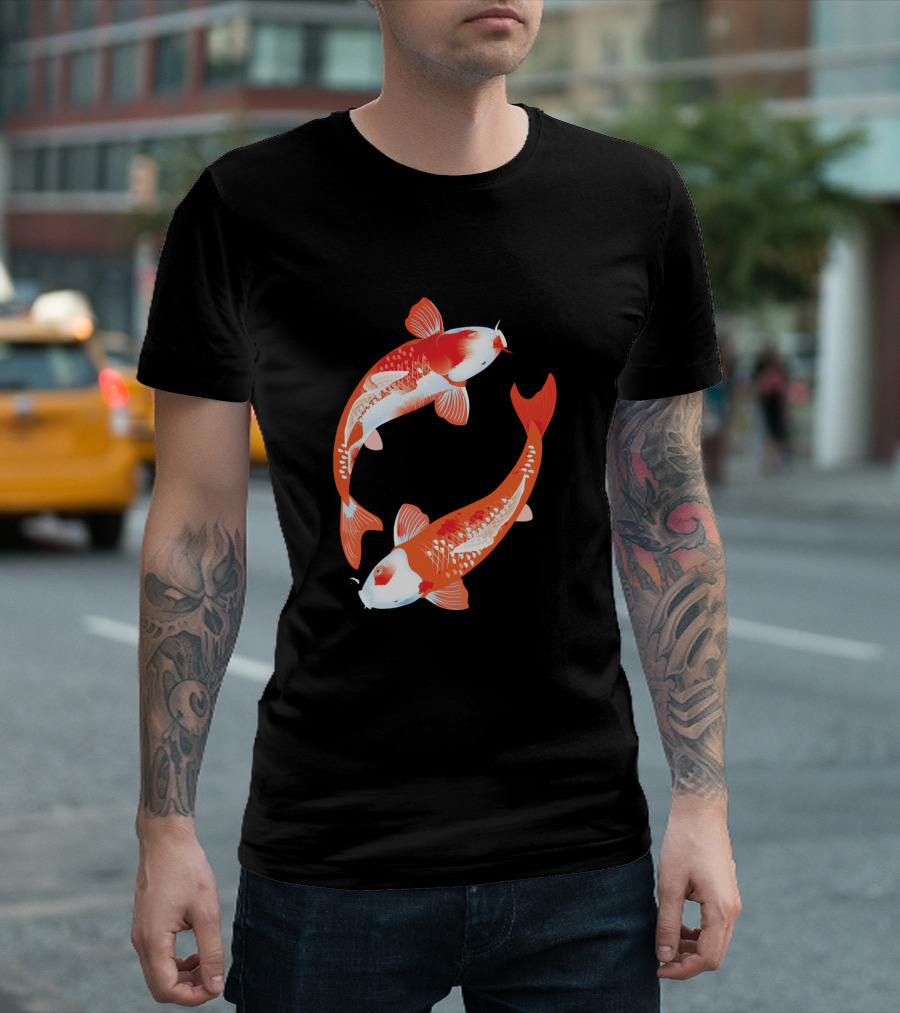 Koi Fish Japan Butterfly Carp Circle T-Shirt