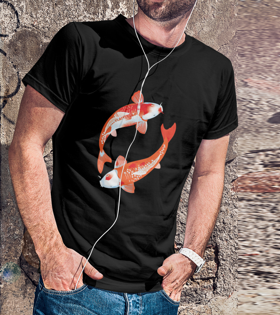 Koi Fish Japan Butterfly Carp Circle T-Shirt