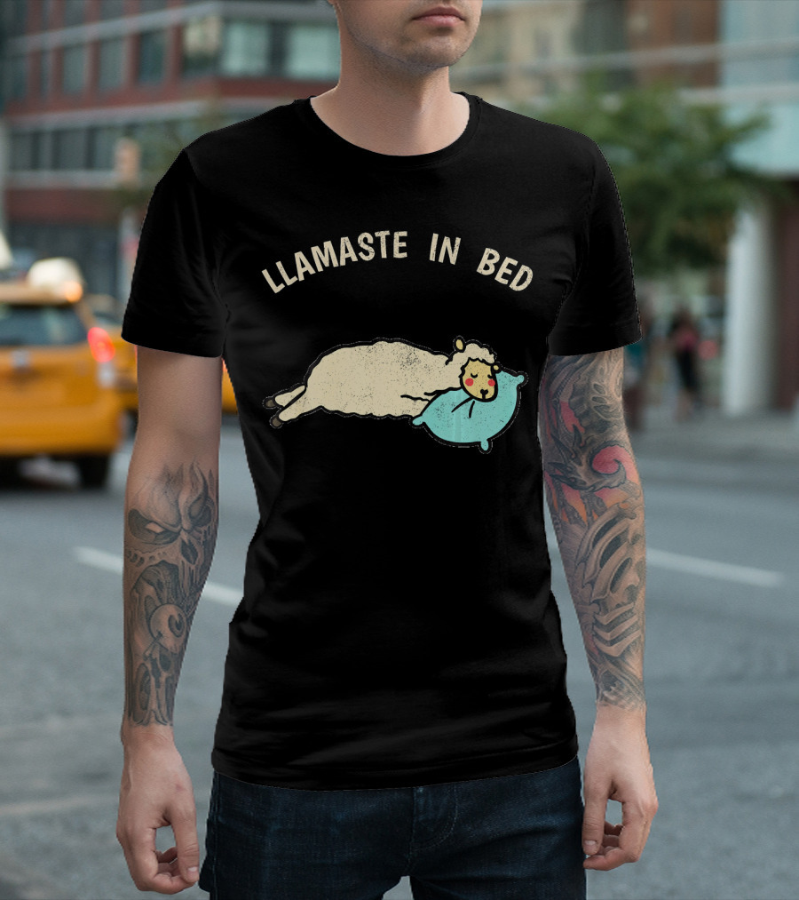 Llamaste In Bed Funny Cute Llama Alpaca Cozy Pillow T-Shirt