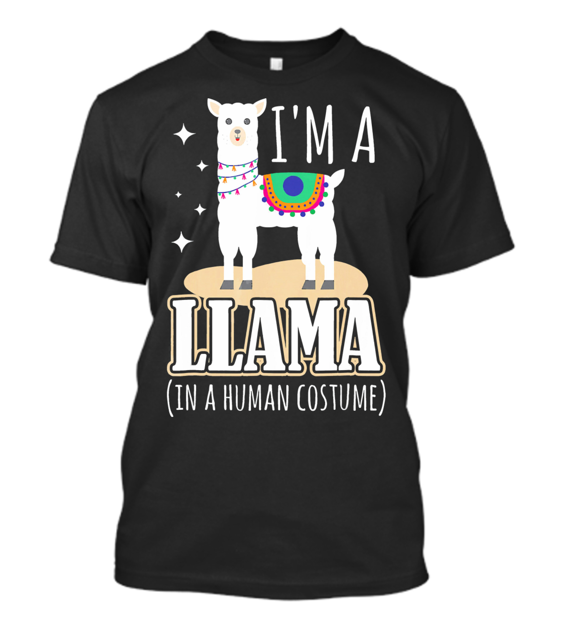I'm A Llama In A Human Costume Funny Llama Starry T-Shirt