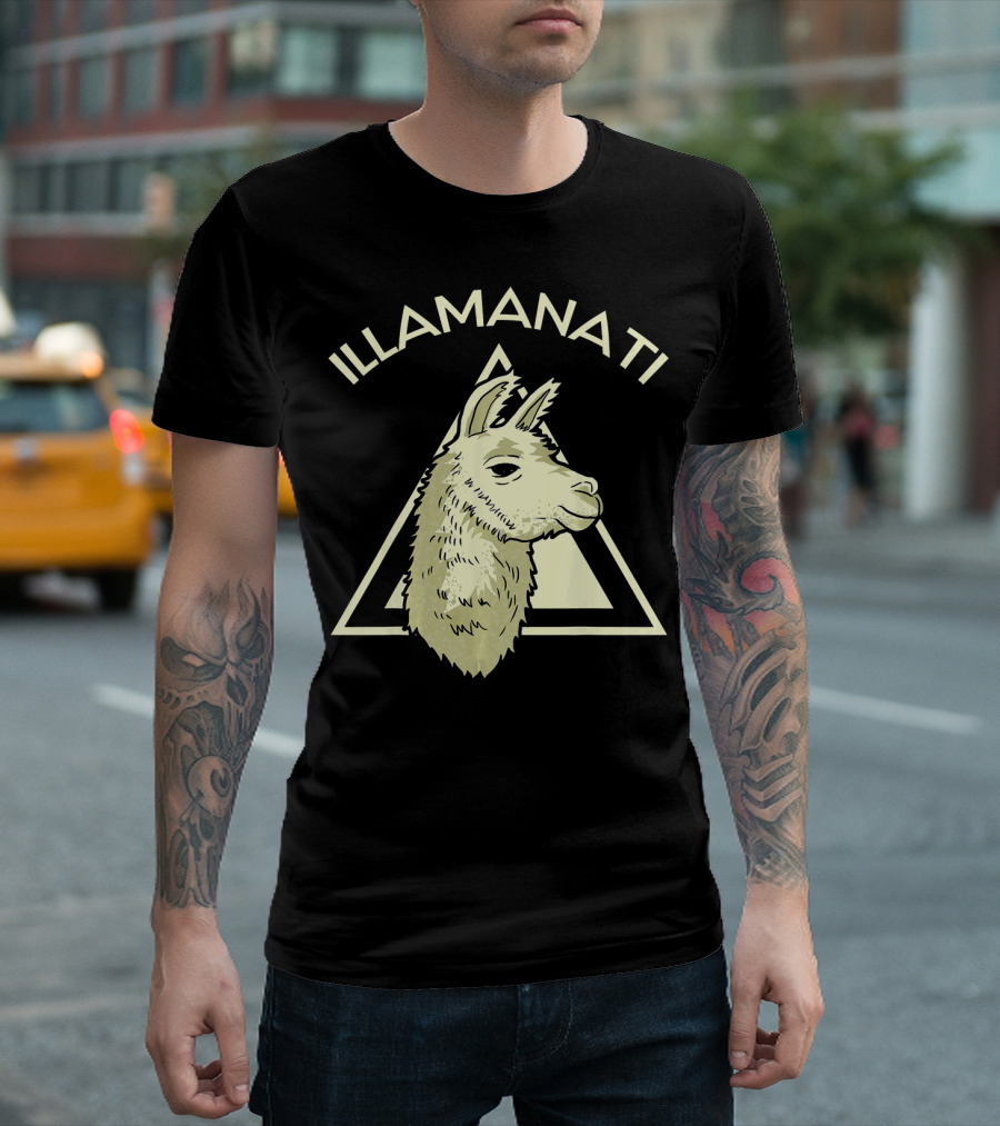 Illamanati Llama Alpaca Illuminati Triangle T-Shirt