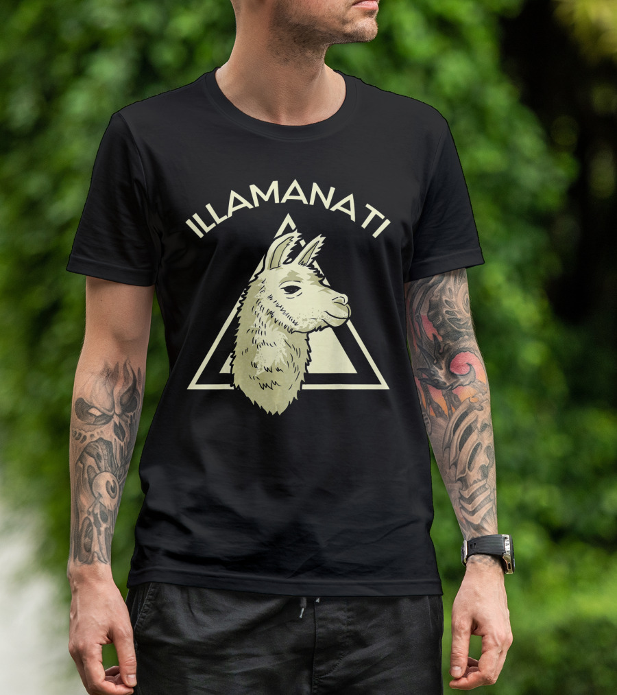 Illamanati Llama Alpaca Illuminati Triangle T-Shirt