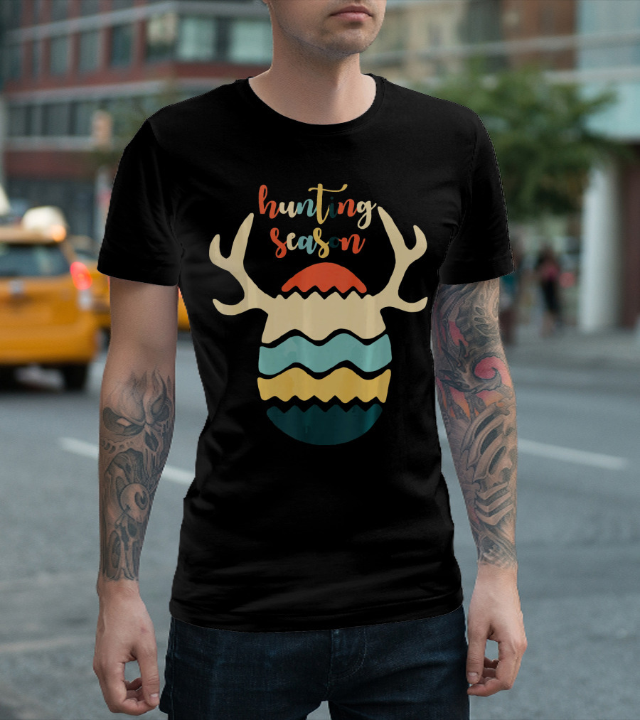 Hunting Season Easter Egg Antlers Cute Bunny Funny Easter T-Shirt