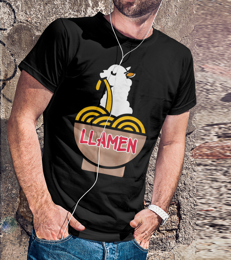 Llama Llamen Kawaii Noodle Foodie Alpaca T-Shirt